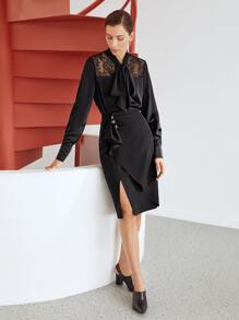 MOTF PREMIUM GATHERED RUFFLE SKIRT - Black - View 8