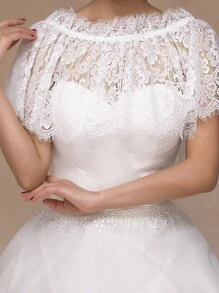 Envoltura de boda con encaje floral - Beis - Ver 1