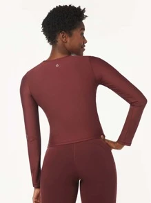 GLOWMODE AirPlush Corset Crop Top - Burgundy - View 2