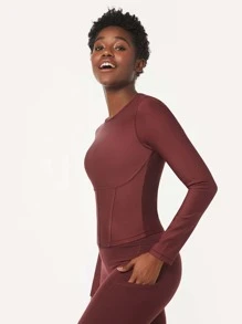 GLOWMODE AirPlush Corset Crop Top - Burgundy - View 9