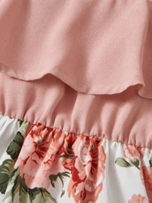 SHEIN Baby Girl Floral Print Ruffle Trim Cami Dress - Multicolor - View 5