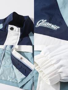 Boys Letter Graphic Colourblock Coat - Cadet Blue - View 8