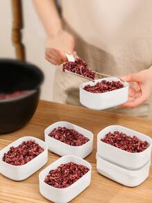 1 Hộp Bảo Quản Thực Phẩm Bằng Nhựa, Bình Bảo Quản Thực Phẩm Bằng Nhựa Màu Trơn Đơn Giản Cho Nhà Bếp - trắng - Xem 6