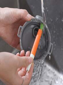 1pc Two Tone Cup Lid Cleaning Brush - Orange - View 2