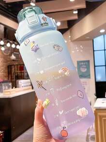 1入組漸層色水瓶，2 款隨機出貨，霧面，2000 毫升大容量，耐高溫，適合運動、戶外活動 - 彩色 - 查看 4