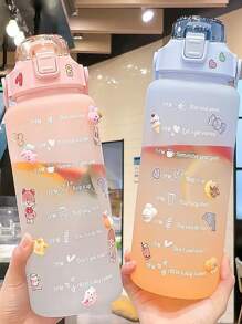 1入組漸層色水瓶，2 款隨機出貨，霧面，2000 毫升大容量，耐高溫，適合運動、戶外活動 - 彩色 - 查看 6