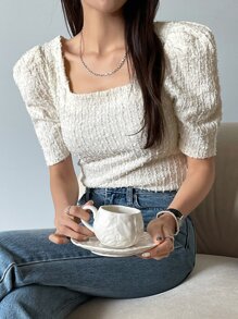 DAZY Áo thun nữ màu trơn Giải trí - trắng - Xem 1