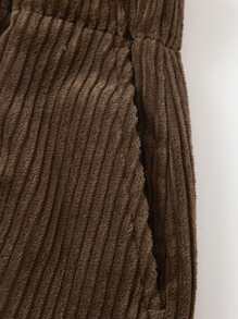 Manfinity Hypemode 男士寬鬆短褲,標語刺繡和側口袋設計 - 咖啡棕 - 查看 3