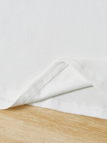 SHEIN Teen Girls Button Front Tee - White - View 3