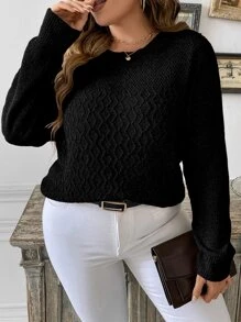 Vionelle Plus Drop Shoulder Jumper - Black - View 1