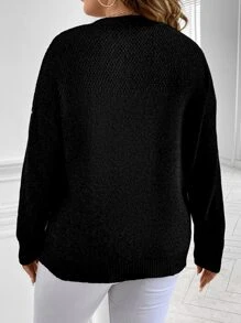 Vionelle Plus Drop Shoulder Jumper - Black - View 2