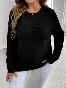 Vionelle Plus Drop Shoulder Jumper - Black - View 5