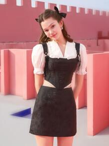 SHEIN MOD 提花手帕下擺吊帶上衣和半身裙