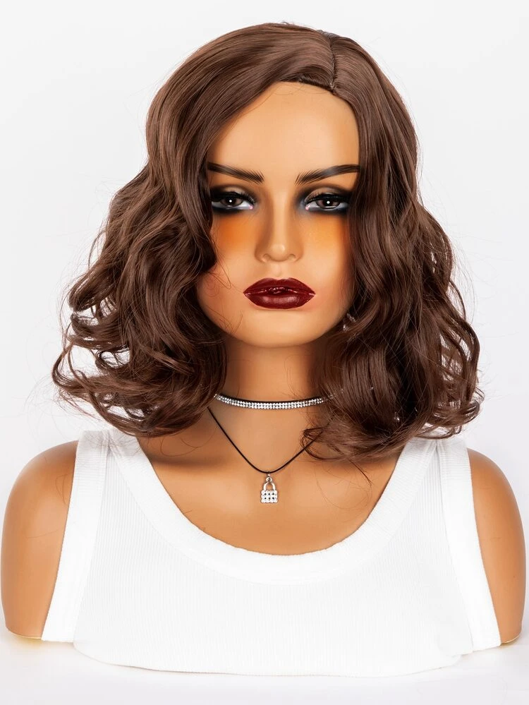 Lace Front Wig Pre Plucked Hairline With Baby Hair Kinky Straight Feeling Synthetic Fiber Wigs - Brown - View 4