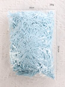 1 paquete de papel lafite arrugado, relleno de rafia, caja de regalo para fiesta de boda DIY, relleno de embalaje de Material de caramelo - Celeste - Ver 5