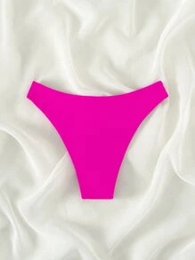 Summer Plain High Cut Bikini Bottom - Hot Pink - View 2