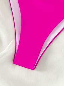 Summer Plain High Cut Bikini Bottom - Hot Pink - View 4