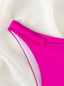 Summer Plain High Cut Bikini Bottom - Hot Pink - View 5