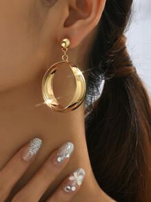 Pendientes largos redondos - Amarillo Oro - Ver 1