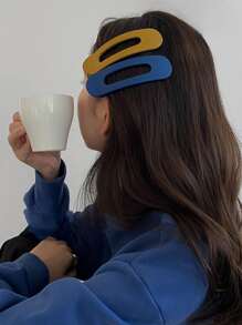 2入組鏤空鴨嘴夾 - 彩色 - 查看 1