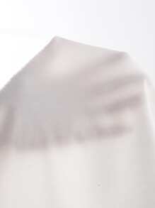 SHEIN EZwear Áo thun nữ Lá thư Giải trí - trắng - Xem 3