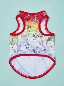 PETSIN 1pc Leaf Print Pet Tank - Multicolor - View 2