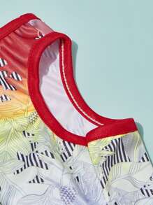 PETSIN 1pc Leaf Print Pet Tank - Multicolor - View 5