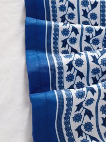 嬰幼兒女花卉印花背心連身裙 - 藍白色 - 查看 5