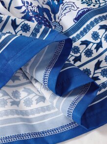 嬰幼兒女花卉印花背心連身裙 - 藍白色 - 查看 7