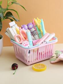 1pc Multifunction Stationery Storage Basket - Multicolor - View 3
