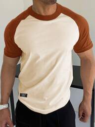 Manfinity Homme Чоловічі футболки Fit Crew Neck з коротким рукавом повсякденні літні поліестерові футболки