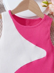 SHEIN Chicas Top tank de dos tonos tejido de canalé - Multicolor - Ver 4