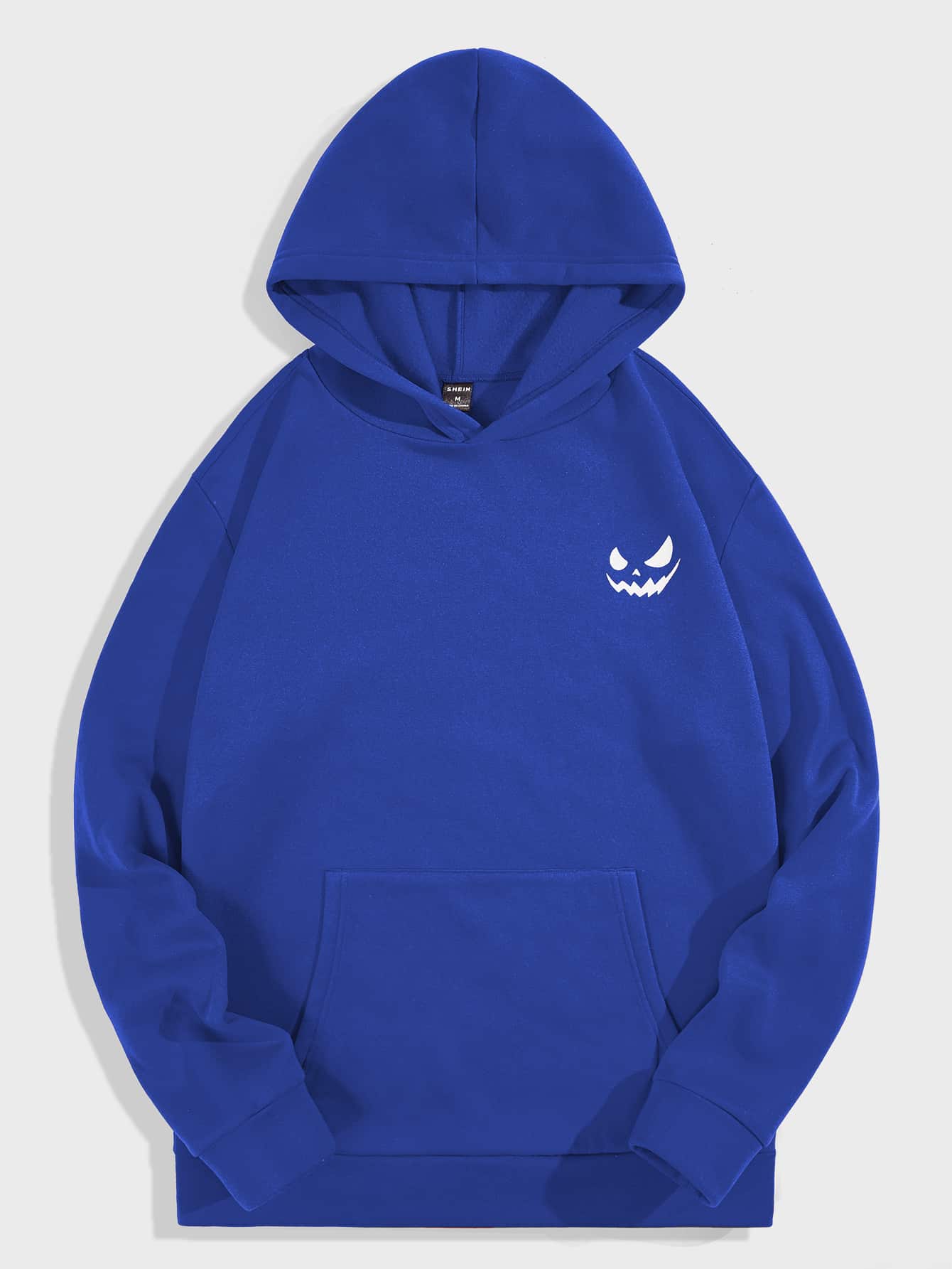 Manfinity Men Cartoon Graphic Kangaroo Pocket Hoodie - Blue - View 1