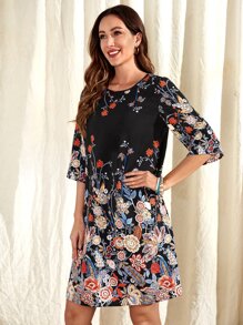 EMERY ROSE 印花直筒連衣裙 - 彩色 - 查看 4