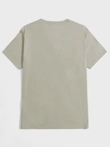 Manfinity Homme Men Letter Graphic Tee - Mint Green - View 2