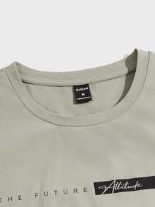 Manfinity Homme Men Letter Graphic Tee - Mint Green - View 4