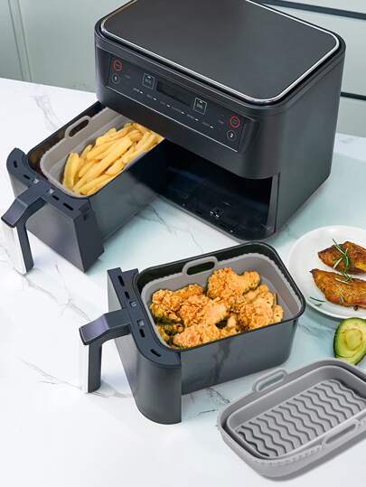 SHEIN Basic living 1pc Non-Stick Air Fryer Silicone Liner, Reusable Air Fryer Pot, Nonstick Pastry Pot Home Kitchen Bakeware Tool Air Fryer Accessory Air Fryer Kitchen Air Fryer Liners Air Fryer Paper Airfryer Air Frier