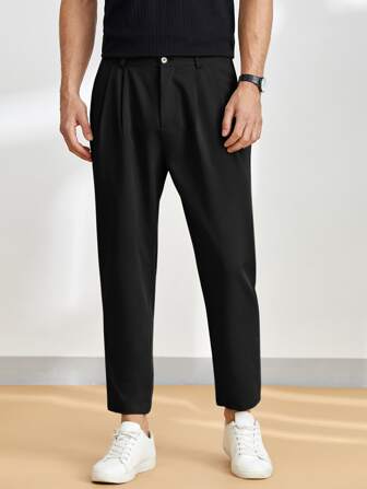 Guys Plicated Detail Tapered Pants