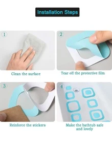 30pcs Geometric Design Anti-Slip Shower Stall Mat - Blue - View 6