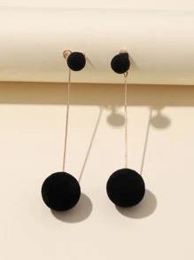 Ball Decor Earring Jackets - Black - View 1