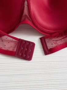 1 par Sujetador de malla con aro con transparente Tira bandolera - Burdeos - Ver 5