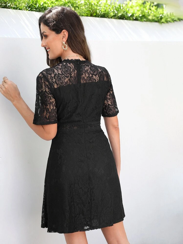 white long dress with lace Princesa White Lace Drop Waist Maxi Dress - XS Size - Women's Dresses main image 0