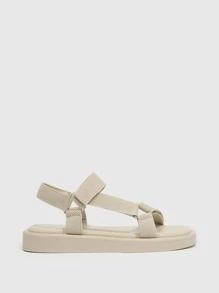 HighSole Woman Shoes Hook-And-Loop Fastener Ankle Strap Sandals For Spring And Summer - Apricot - View 1