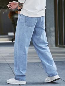 Manfinity Hypemode Men Straight Leg Jeans - Light Wash - View 2