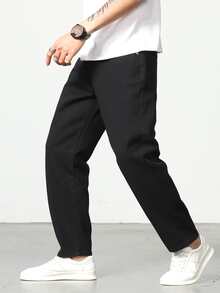 Manfinity Hombres Jeans de pierna recta unicolor - Negro - Ver 6