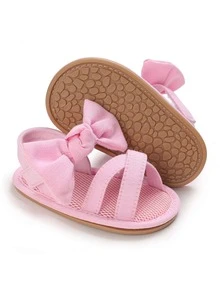Baby Bow Decor Ankle Strap Sandals - Pink - View 2
