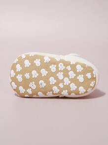 Baby Cartoon Bear Pattern Embroidery Detail Skate Shoes - Beige - View 5