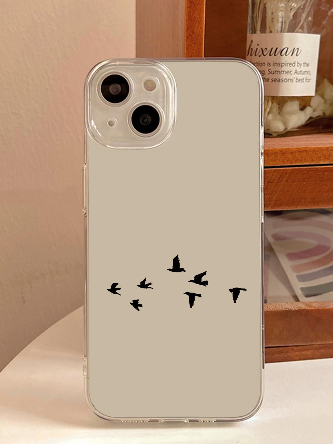 1pc Vỏ điện thoại hình con chim rõ ràng - Nhiều màu - Xem 1