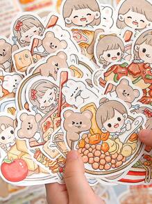 24入組卡通圖案隨機DIY貼紙 - 彩色 - 查看 2