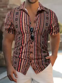 Manfinity RSRT Men Geo Print Shirt Without Tee - Multicolor - View 1